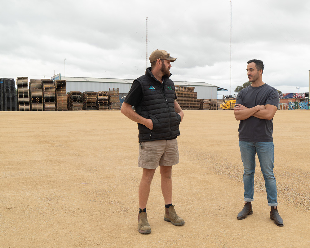 AA SA Pallets Pallets director Nick Wiese and EnE Media Director Ethan Nicosia